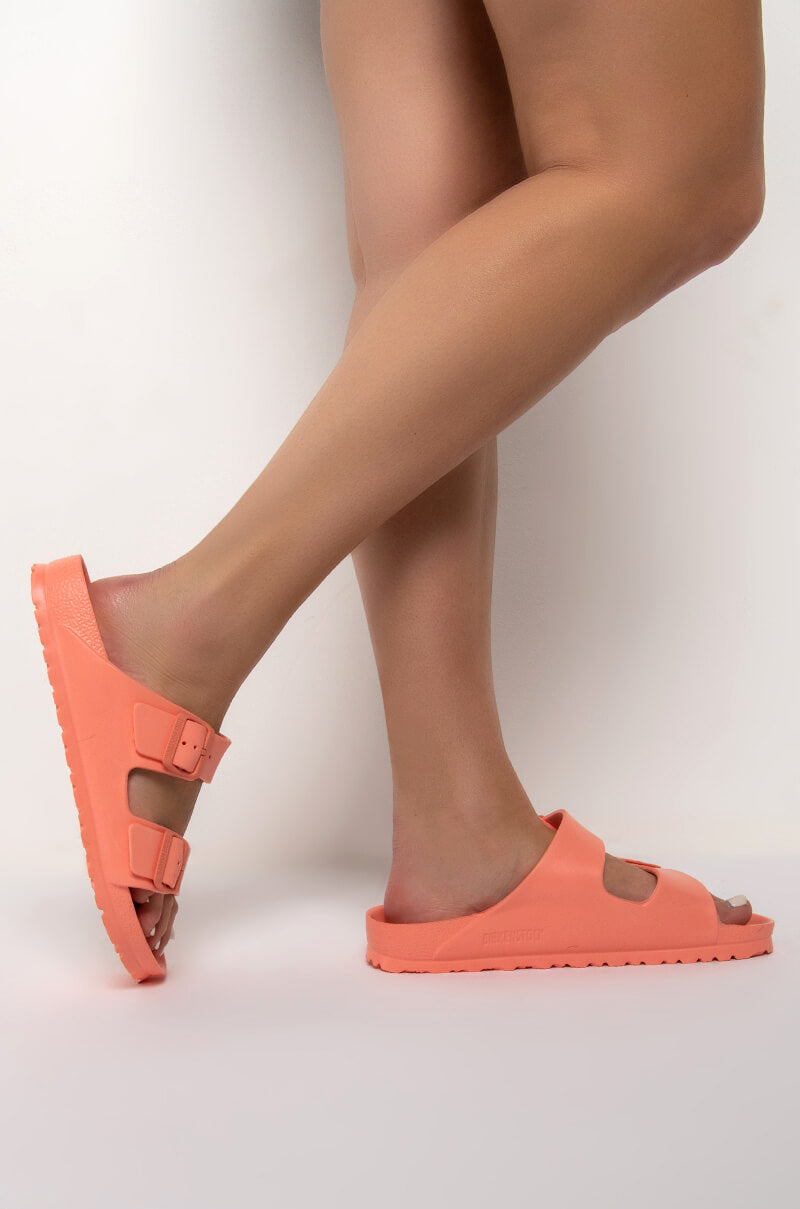 Side View Birkenstock Arizona Eva Coral Peach Sandal 1