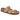 The BIRKENSTOCK MAYARI BF GOLD sandal is depicted with a beige synthetic upper, featuring two adjustable straps and a cork footbed. Designed for comfort and casual wear, it also boasts a textured black rubber sole.