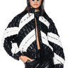 Front View Birthday Collection Pu Weave Puffer Bomber