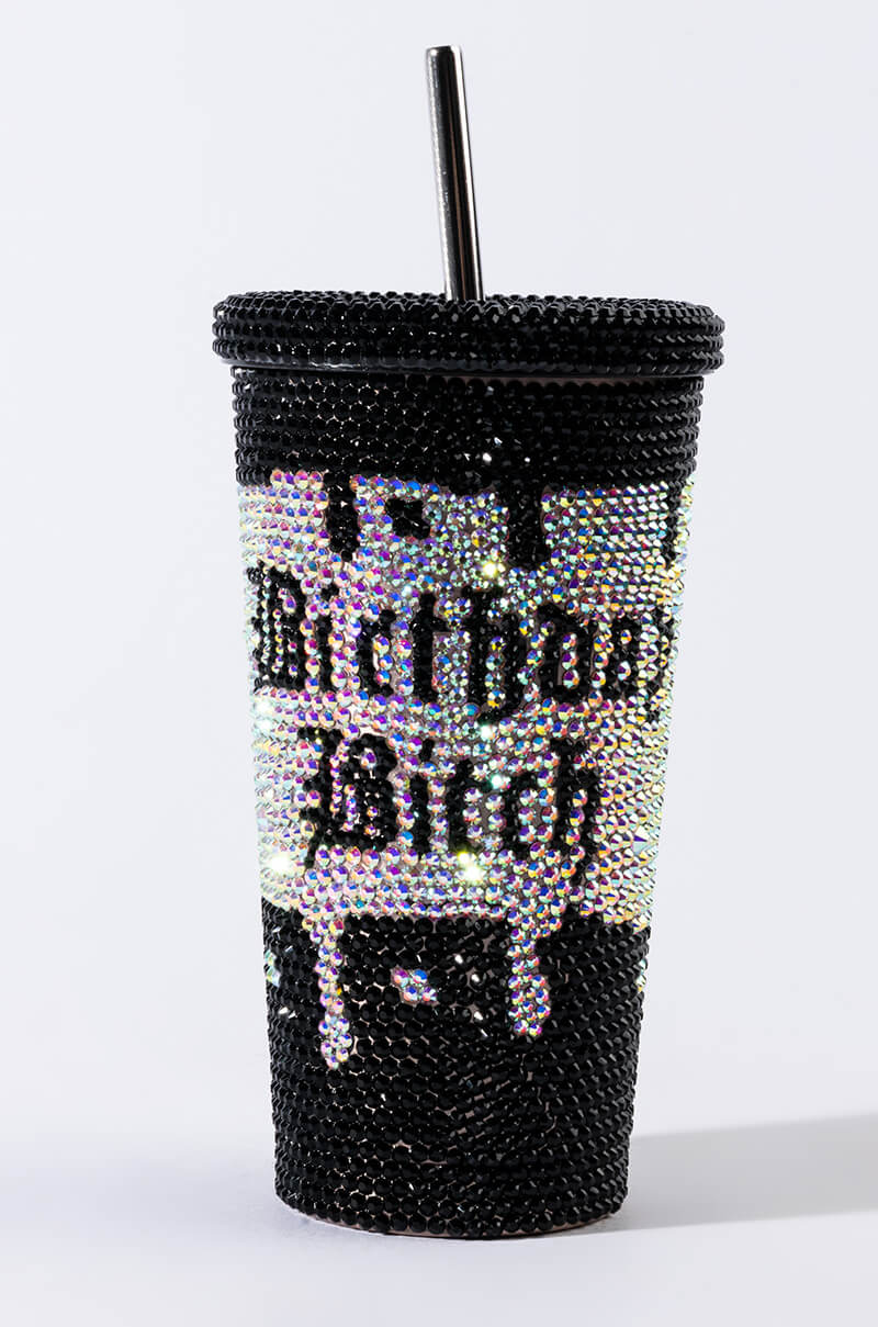 Side View Birthday Decorative Rhinestone Cup