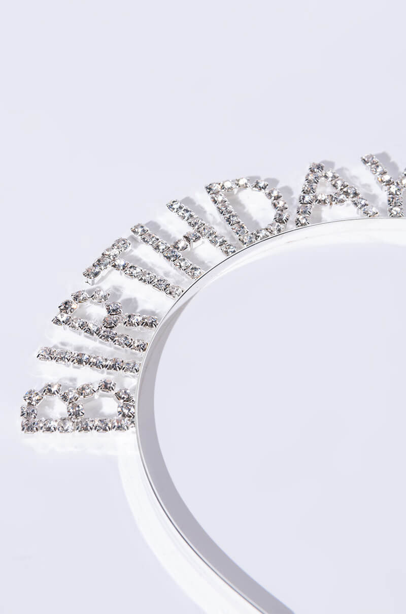 Back View Birthday Essentials Rhinestone Headband
