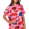 Front View Bisous Graphic Tee Mini Dress