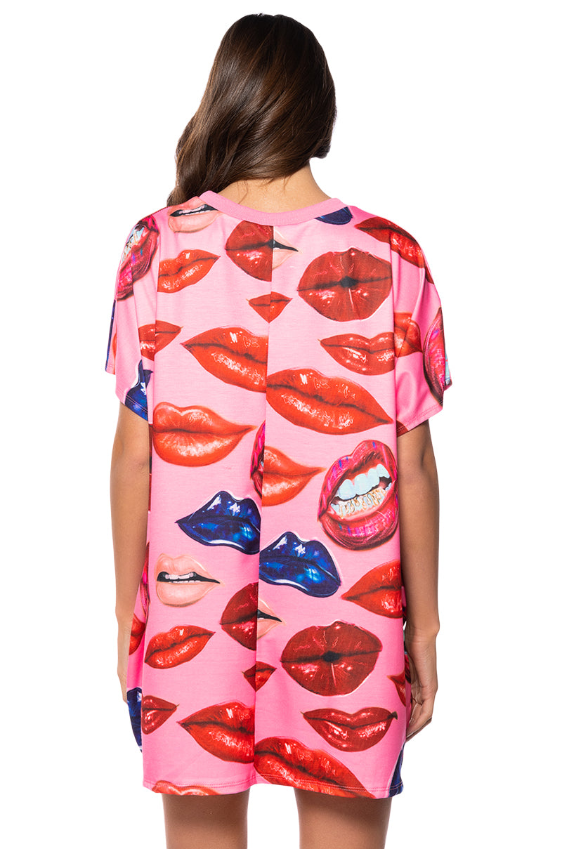 Full View Bisous Graphic Tee Mini Dress