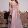 Front View Black Label Over All Of It Tulle Maxi Gown in Pink Multi