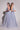 Front View Black Label Queen Things Glitter Effect Maxi Gown in Blue