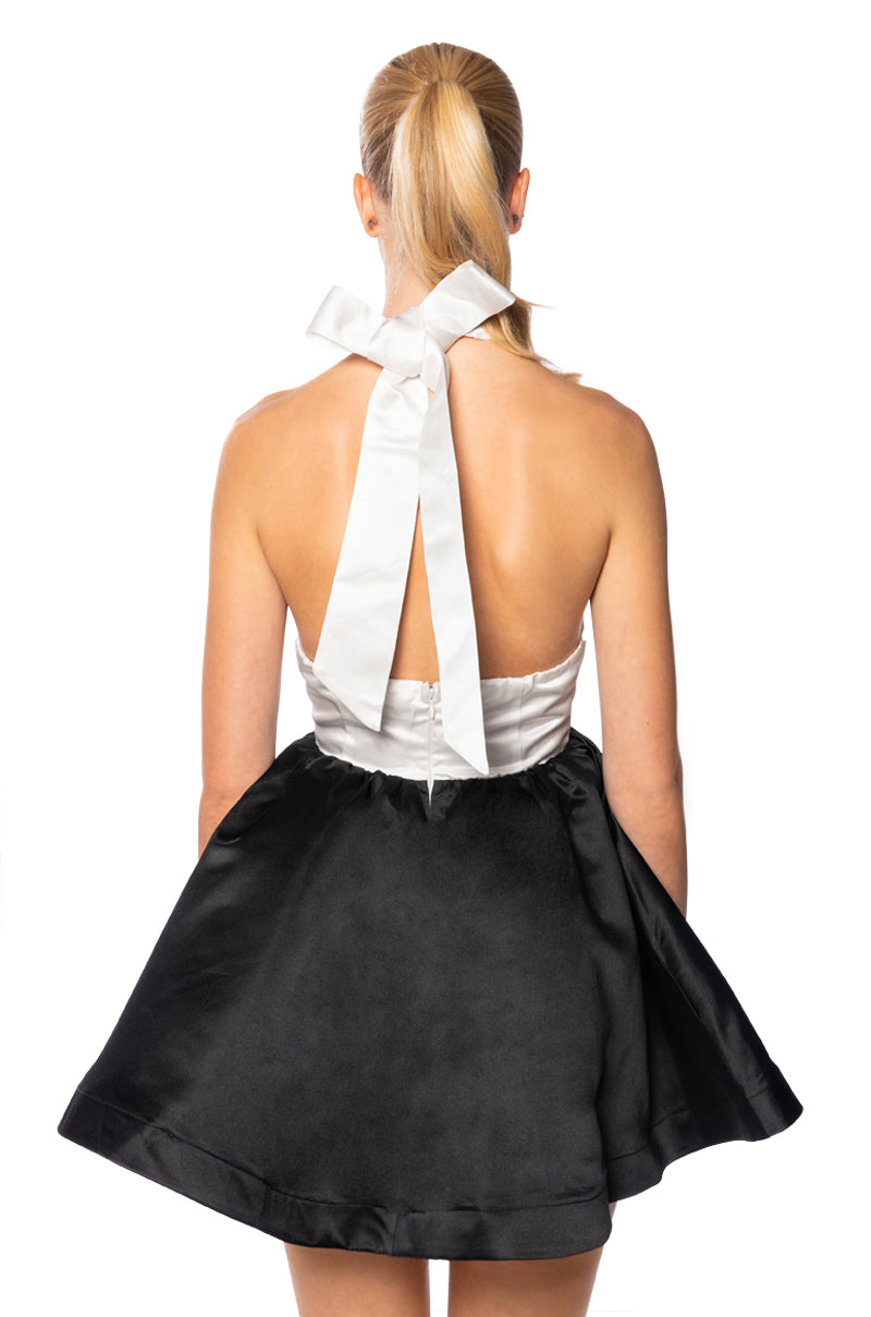 BLACK TIE LADY SLEEVELESS HALTER MINI DRESS AKIRA BLACK TIE LADY SLEEVELESS HALTER MINI DRESS AKIRA