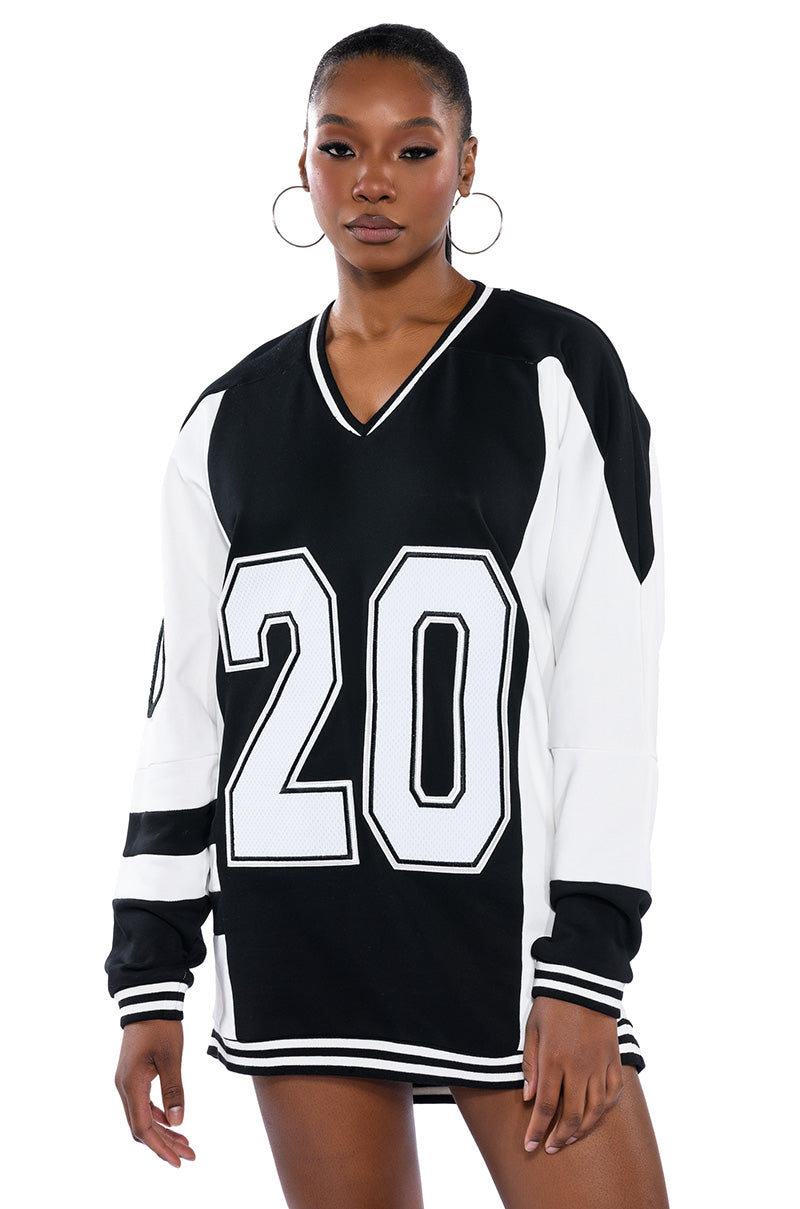 Front View Black Village Foundation Oversized Sweatshirt Dress