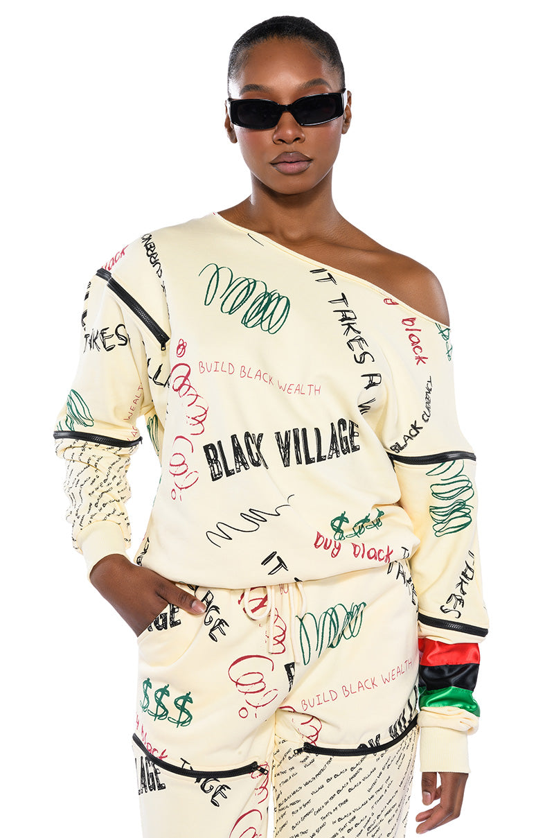 BLACK VILLAGE FOUNDATION ZIPPER DETAIL SWEATSHIRT view 0