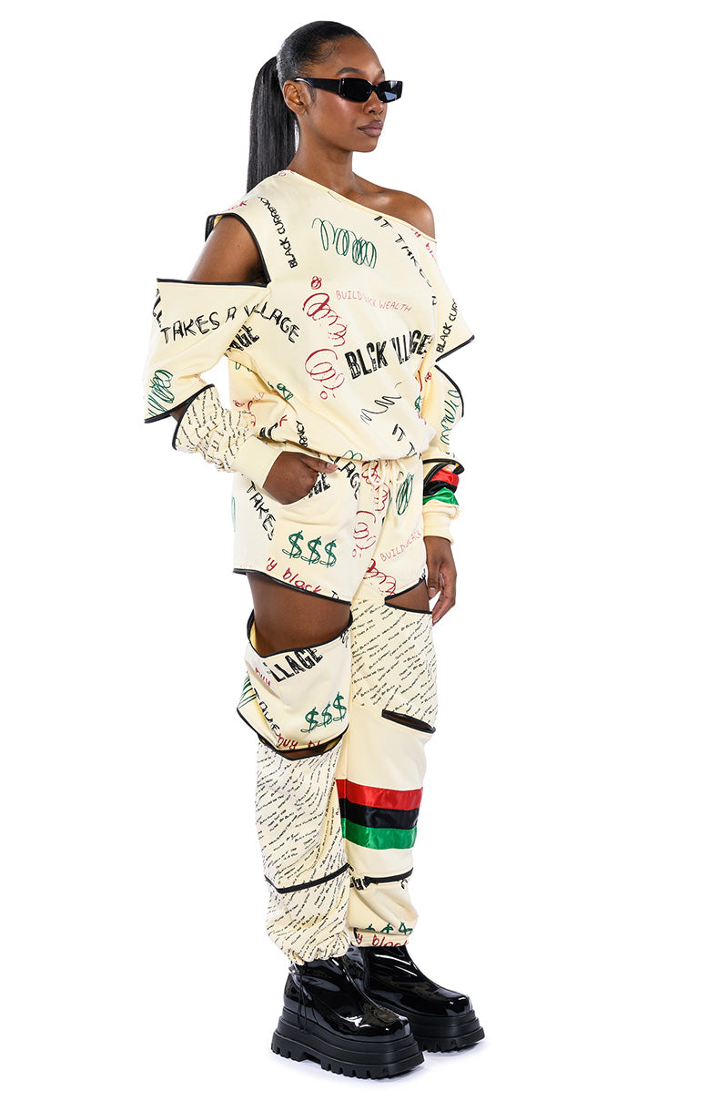 Extra View Black Village Foundation Zipper Detail Sweatshirt