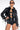 Front View Black Widow Ultra Crop Lace Up Moto Jacket