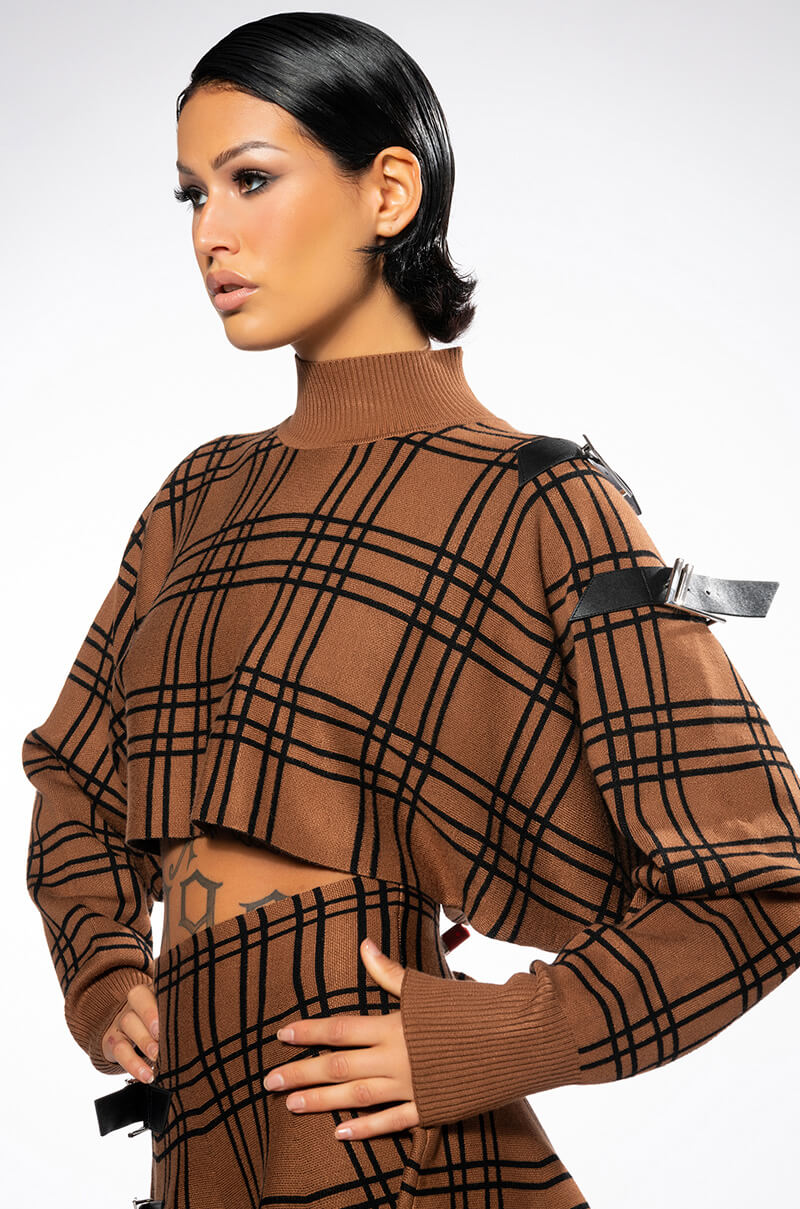 Side View Blair Buckle Knit Long Sleeve Top