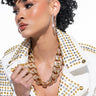 Front View Blame It On Me Gold Rhinestone Chain Necklace