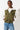 Side View Blank Nyc Take It Easy Sherpa Bomber Jacket  in Olive Off White