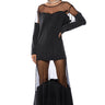 Front View Blank Space Mesh Maxi Dress