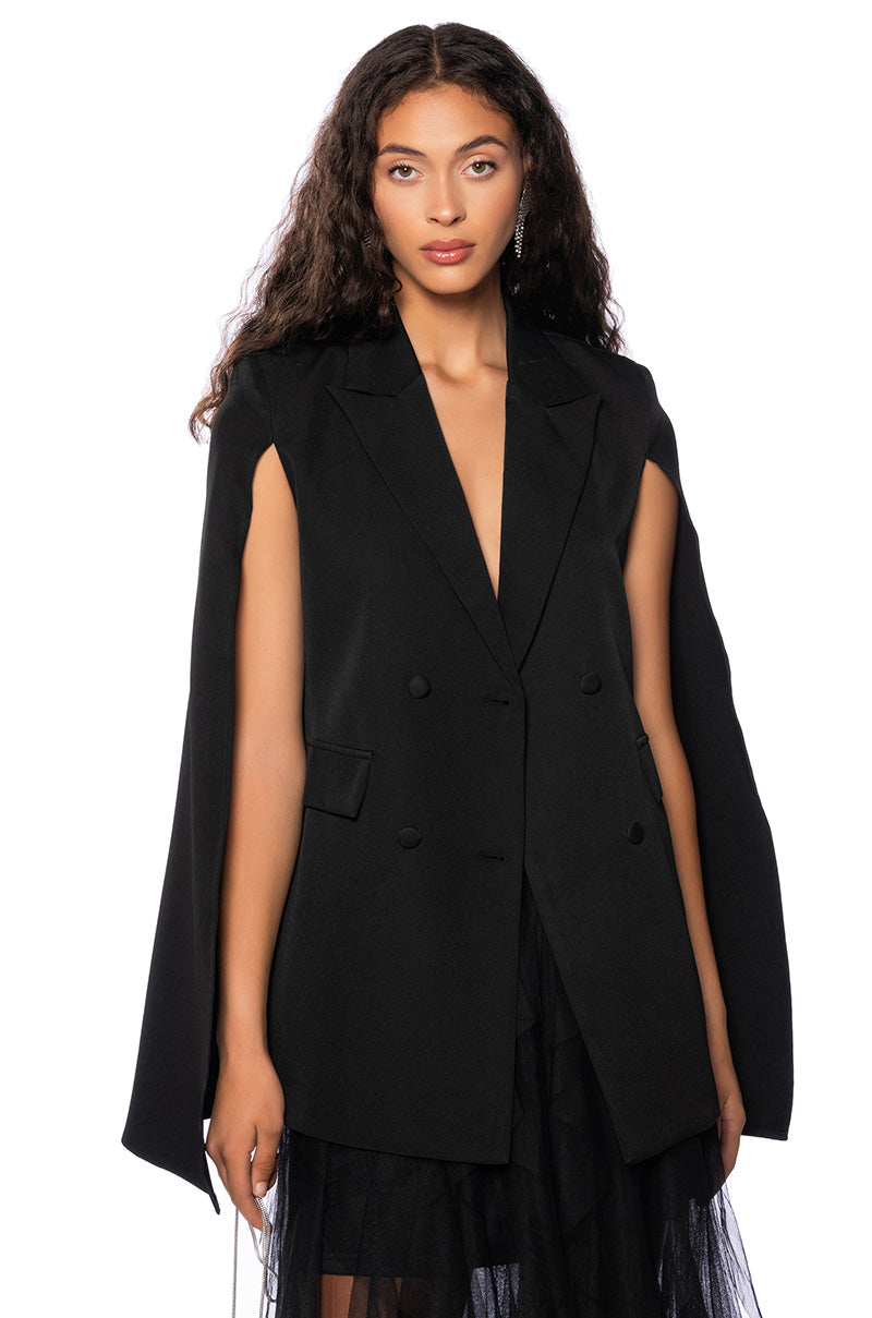 BLAZER CAPE IN BLACK view 0