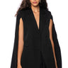 Front View Blazer Cape In Black