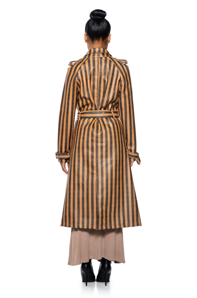 Detail View Bleeker Street Stripe Pu Trench