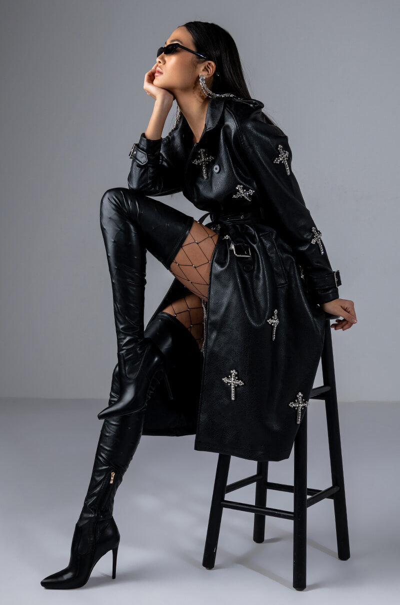 Side View Blessed And Well Dressed Pleather Trench