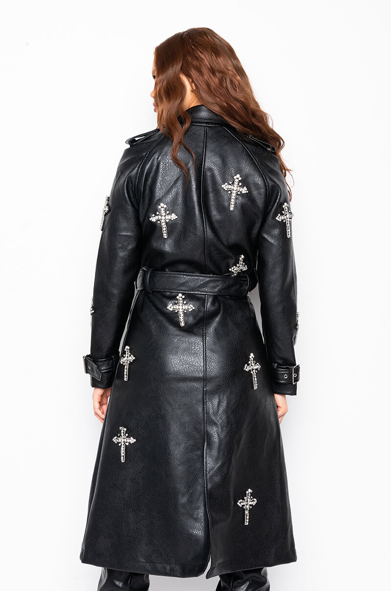 Full View Blessed And Well Dressed Pleather Trench