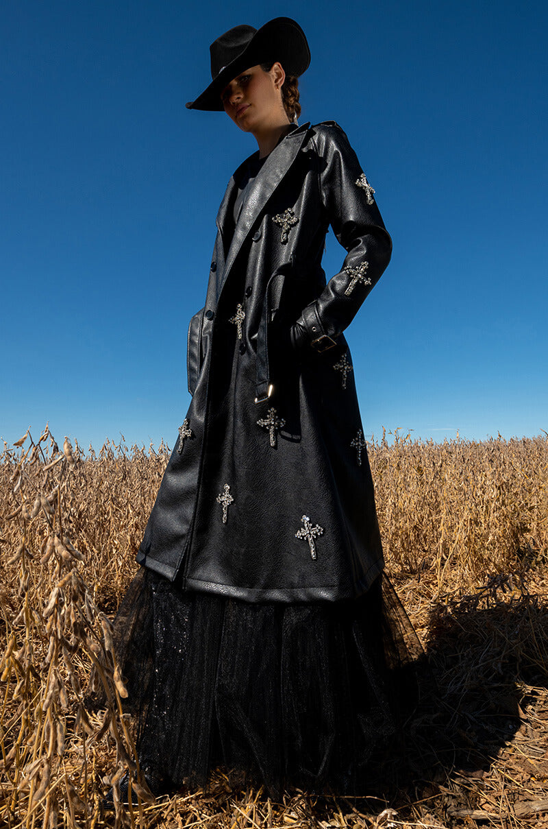 Full View Blessed And Well Dressed Pleather Trench