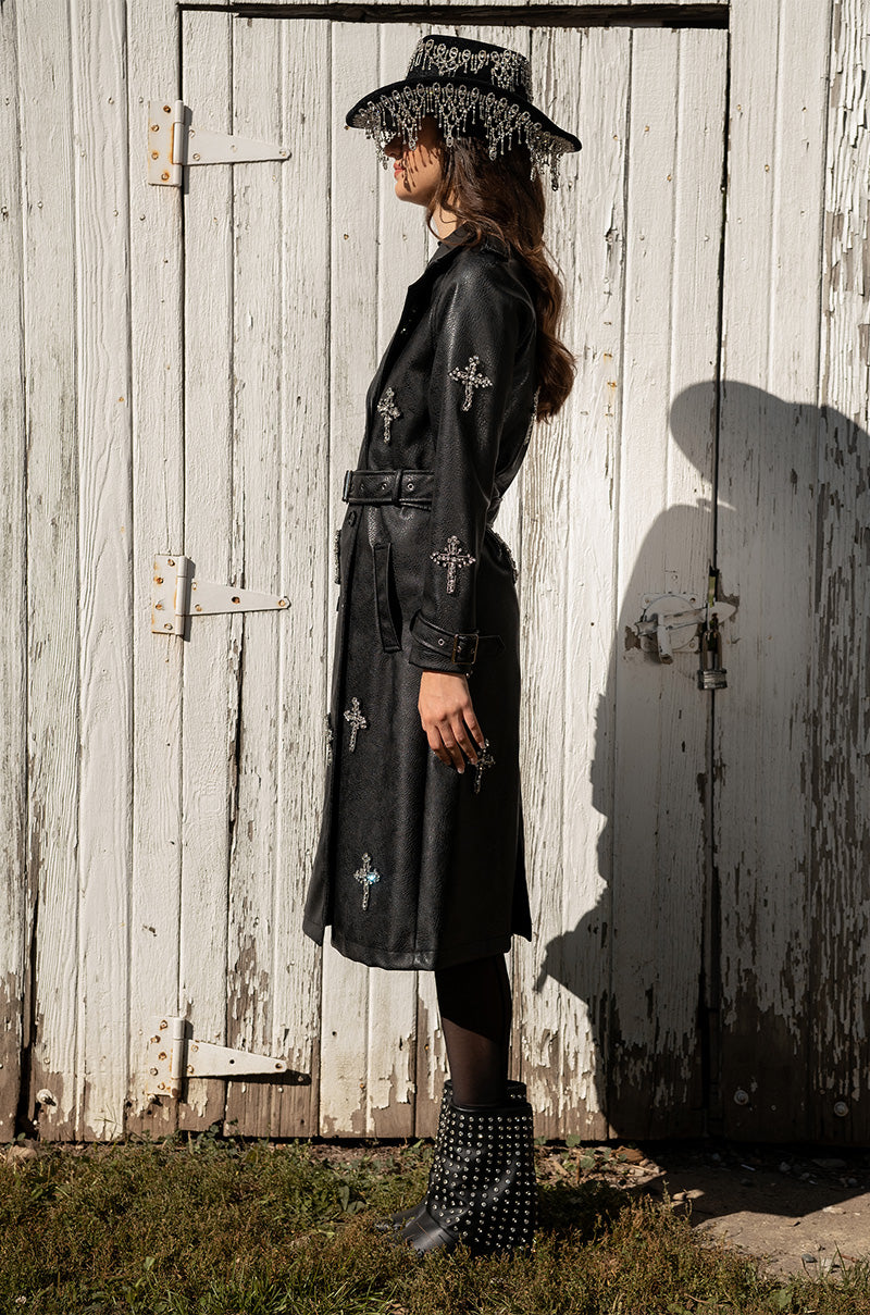 Extra View Blessed And Well Dressed Pleather Trench