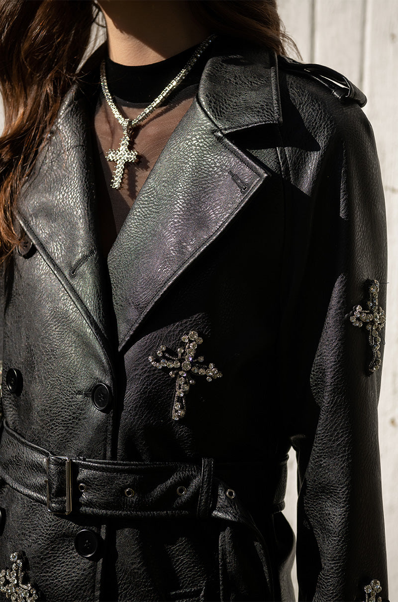Extra View Blessed And Well Dressed Pleather Trench