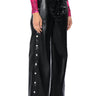 Front View Blessed Mess Side Snap Faux Leather Pants