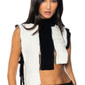 Front View Blind For Your Love Zipper Detail Sleeveless Sweater