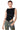 Front View Blinding Lights Belted Faux Leather Sleeveless Top