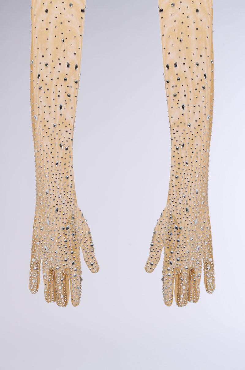 Detail View Bling Babe Rhinestone Gloves 1