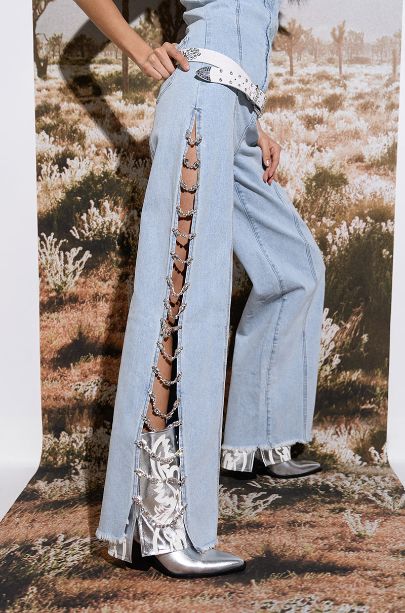 Extra View Bling Baby Denim Jumpsuit