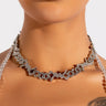 Front View Bling Barbed Wire Choker