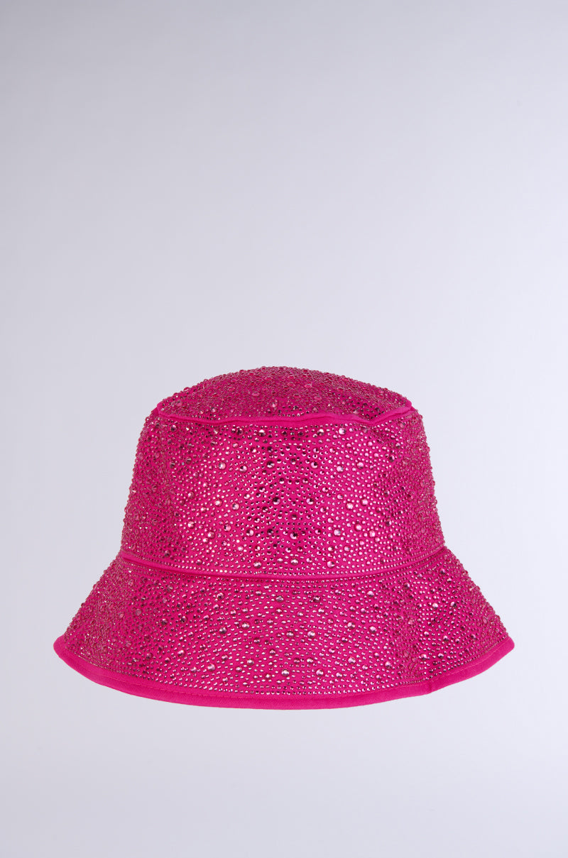 Back View Bling Is Better Bucket Hat In Hot Pink