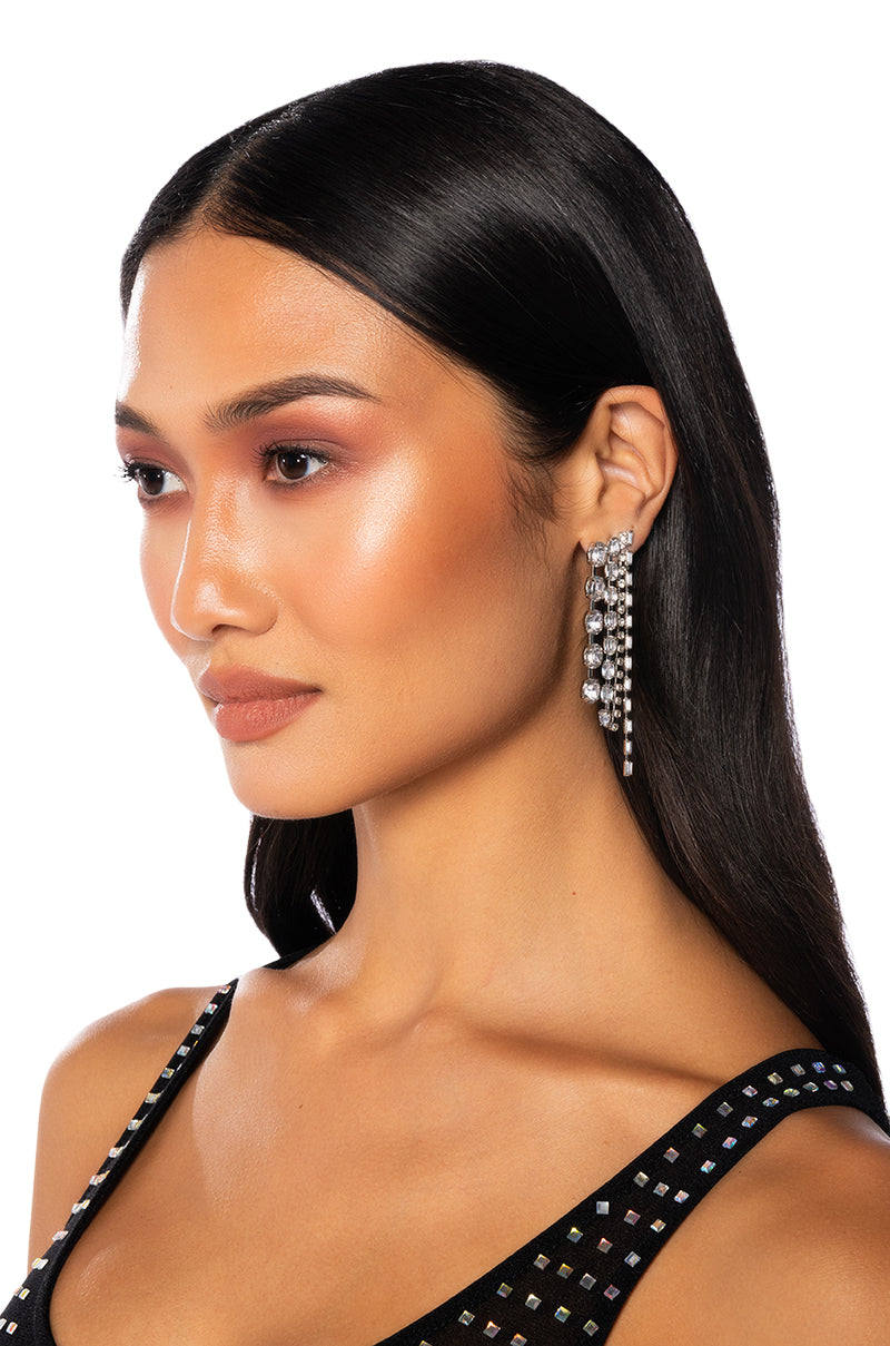 Front View Bling It On Embellished Dangle Earrings