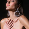 Front View Bling It On Embellished Statement Earring In Silver