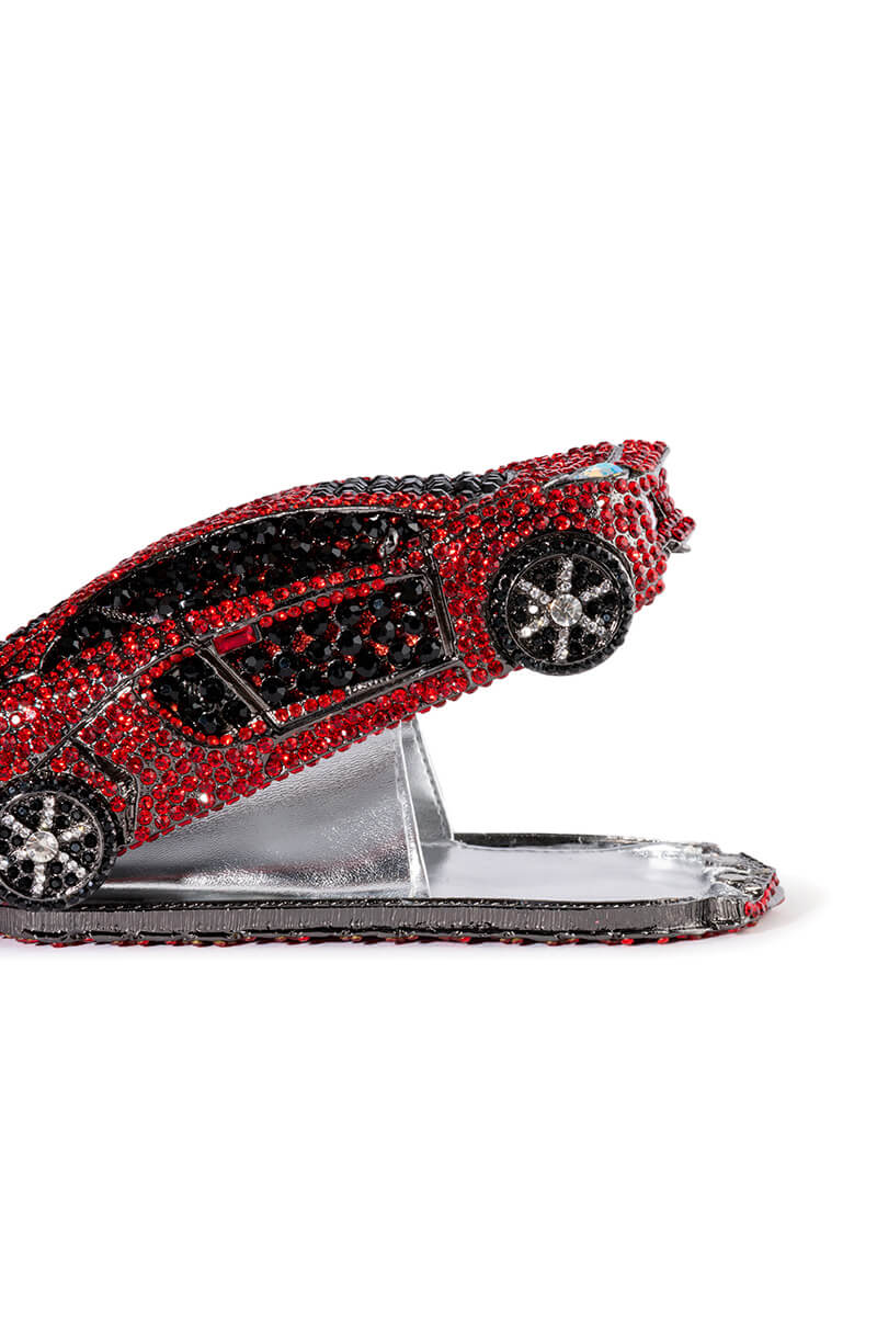 Extra View Bling Race Car Rhinestone Clutch