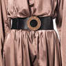 Front View Bling Ring Black Waist Belt