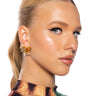 Front View Blissful Petal Stud Earring In Gold