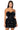 Front View Blossom Bombshell Strapless Faux Leather Mini Dress