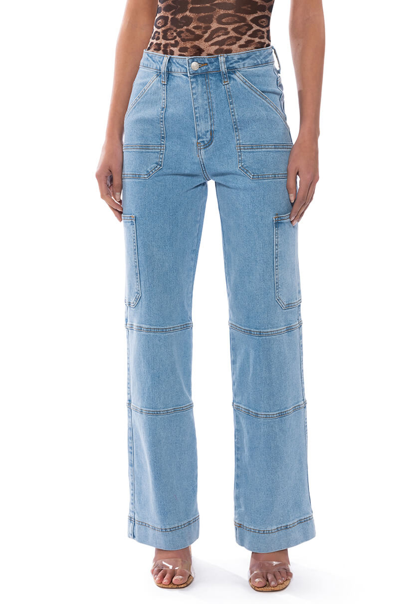 KENDALL WIDE LEG UTILITY JEANS view 0