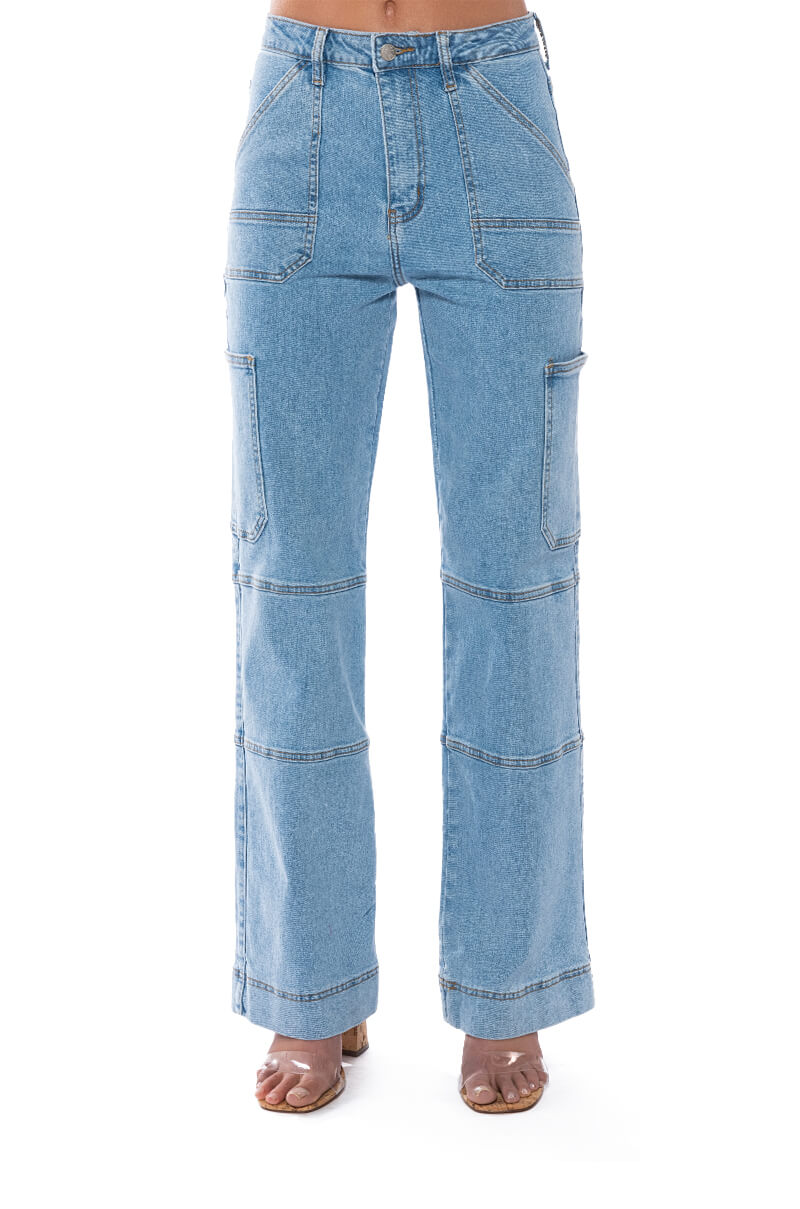 Extra View Blue Jean Baby Wide Leg Utility Jeans