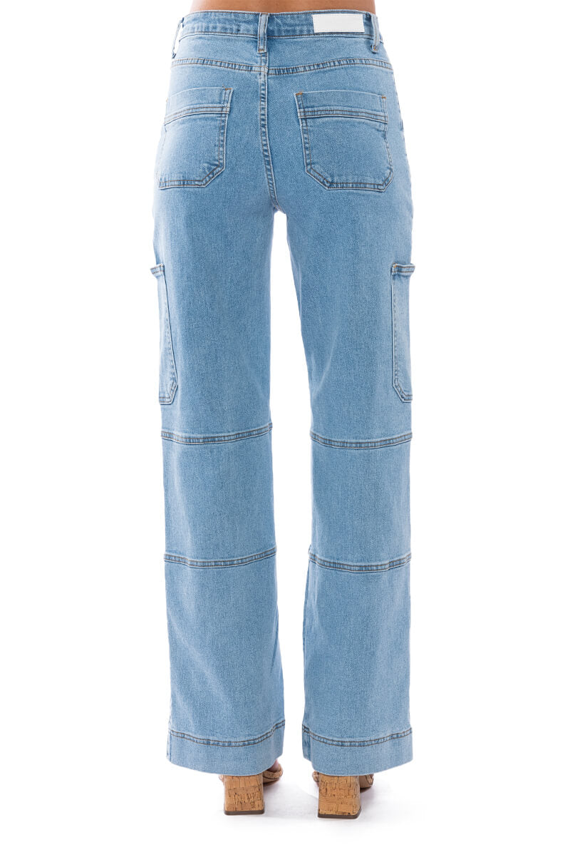Extra View Blue Jean Baby Wide Leg Utility Jeans