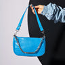 Front View Blue Lagoon Croc Purse