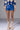 Front View Blue Mood Faux Leather Short