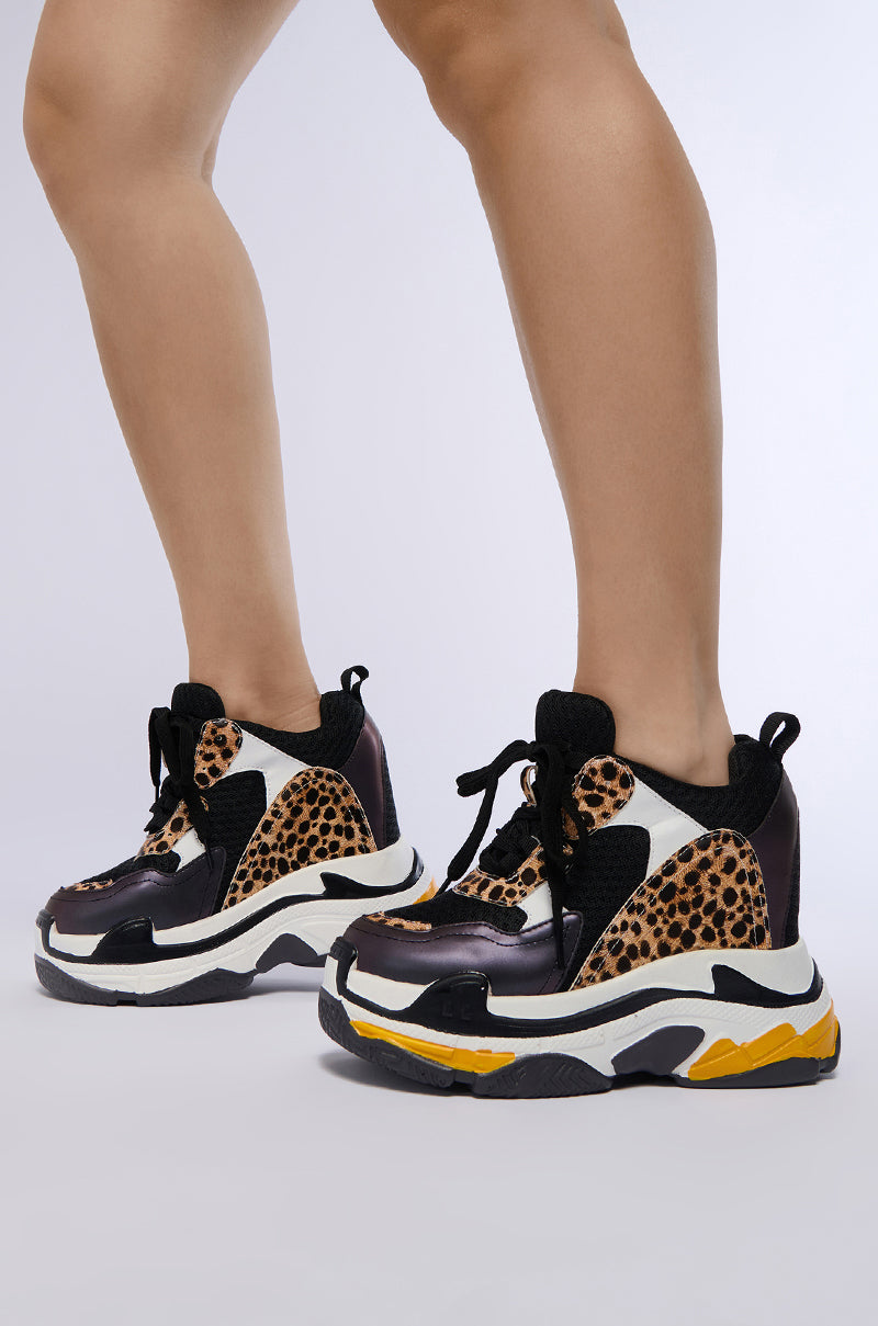 BLUEBERRY LOW COLLAR WEDGE HEEL SNEAKER IN MULTI view 0