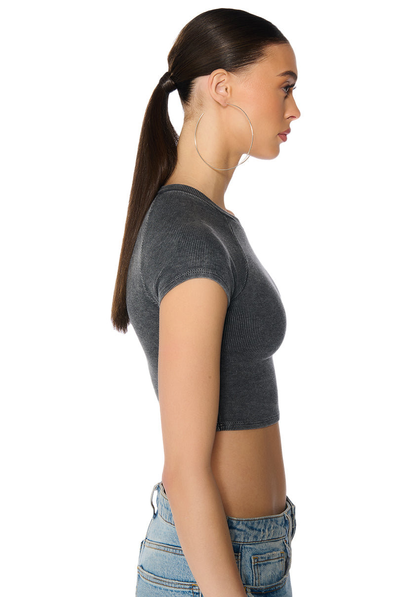 Detail View Boardwalk Mineral Wash Baby Tee 3