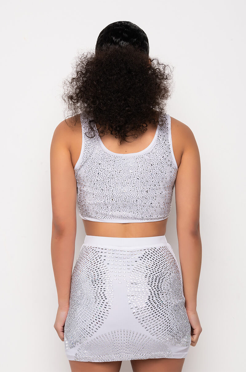 Full View Bodied Rhinestone Crop Top