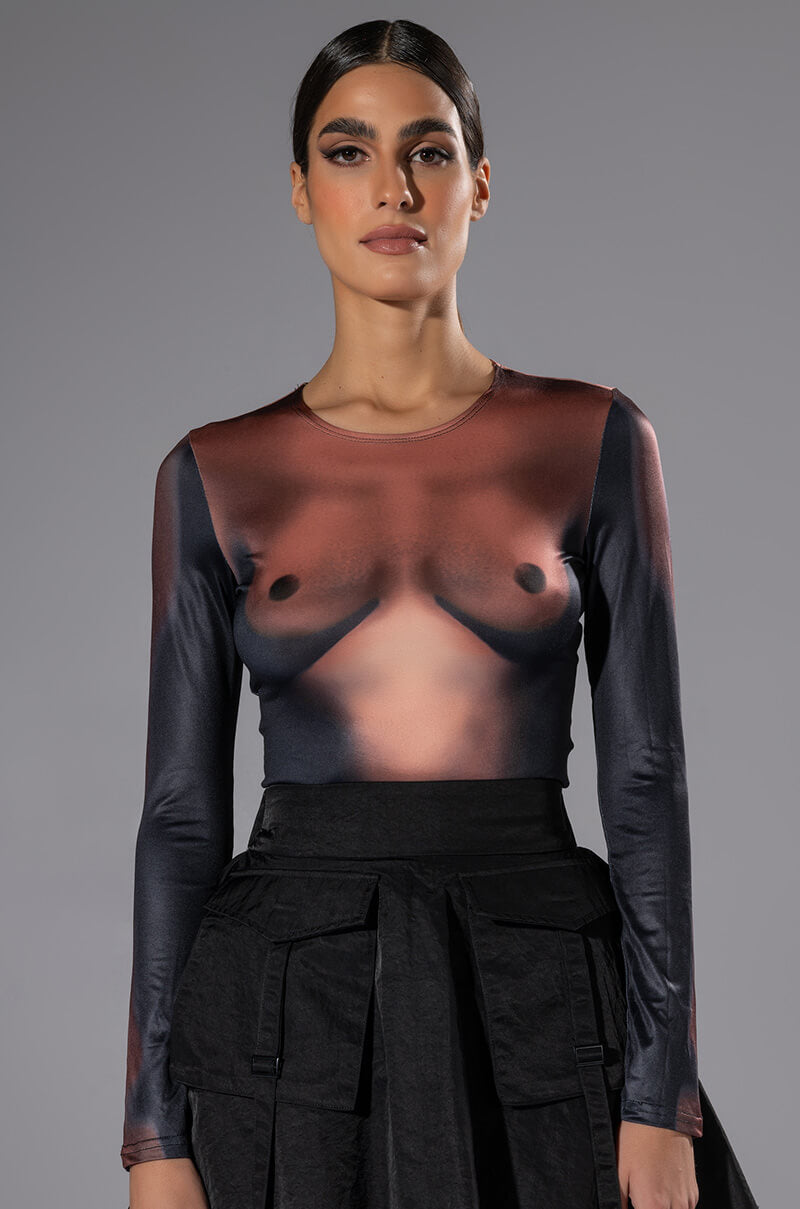 Front View Body Moves Long Sleeve Bodysuit