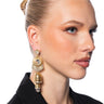 Front View Boho Bling Embellished Dangle Earrings