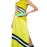 Front View Bondi Patchwork Hooded Maxi Dress